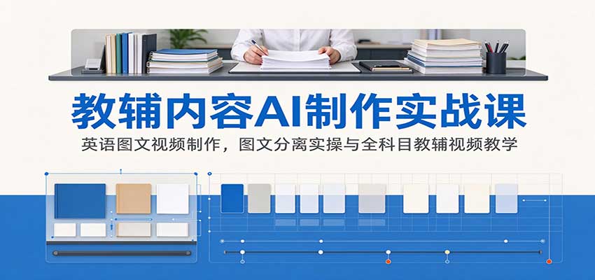 AI制作教辅内容实战课：英语图文视频制作，图文分离实操与全科目教辅视频教学-网赚副业网