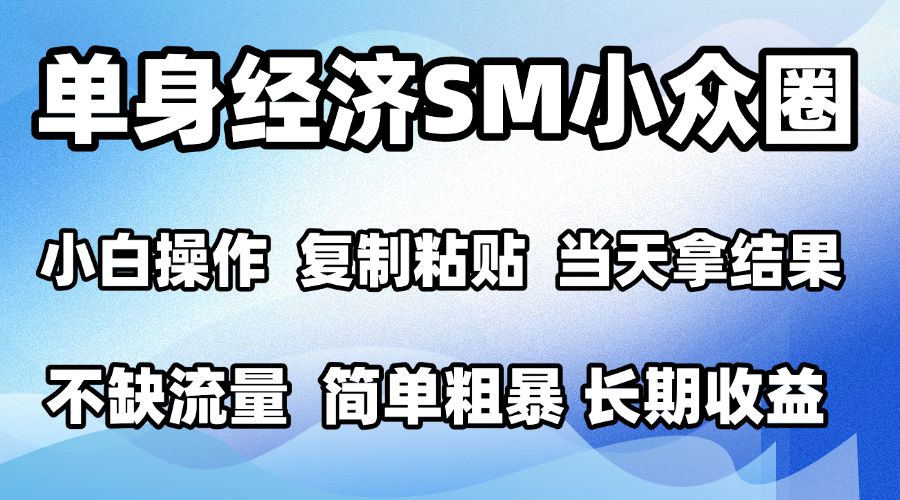 2026最新小众SM男粉情感赛道,十分钟见收益,单日2000+小白也能当天上手,可批量放大-网赚副业网