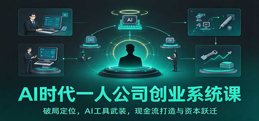 AI时代一人公司创业系统课：破局定位，AI工具武装，现金流打造与资本跃迁-网赚副业网