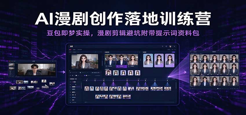 AI漫剧创作落地训练营：豆包即梦实操，漫剧剪辑避坑附带提示词资料包（更新）-网赚副业网