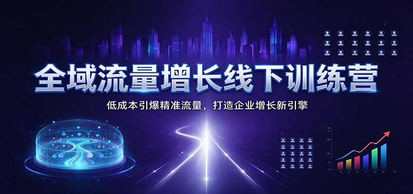 全域流量增长线下训练营：低成本引爆精准流量，打造企业增长新引擎-网赚副业网