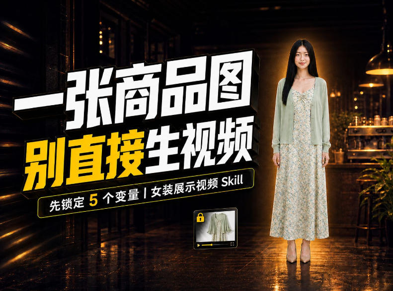 女装AI视频总翻车？问题不在提示词，女装展示视频Skill先锁定5个变量！-网赚副业网