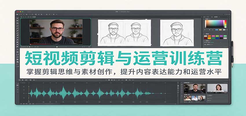 短视频剪辑与运营训练营:掌握剪辑思维与素材创作,提升内容表达能力和运营水平-网赚副业网