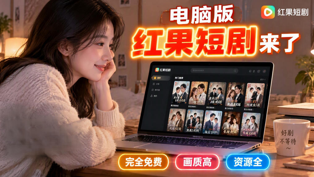 手机看短剧费眼?电脑版红果短剧来了,完全免费、画质高、资源全-网赚副业网
