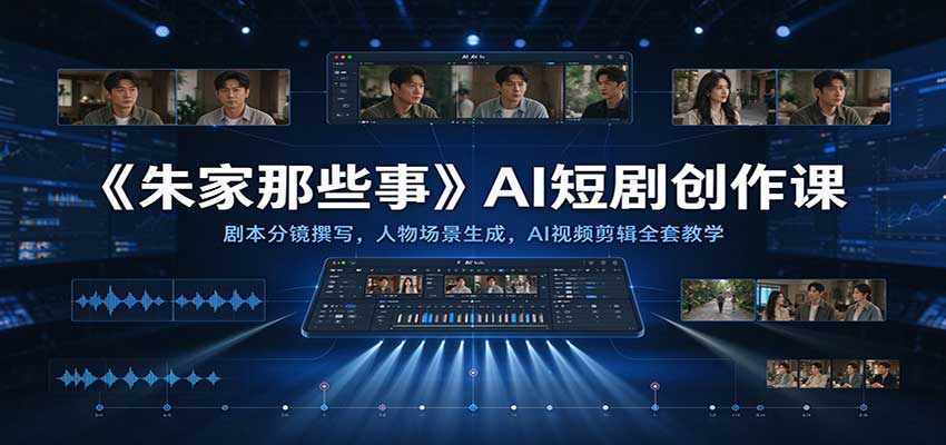 《朱家那些事》AI短剧创作课:剧本分镜撰写,人物场景生成,AI视频剪辑全套教学-网赚副业网