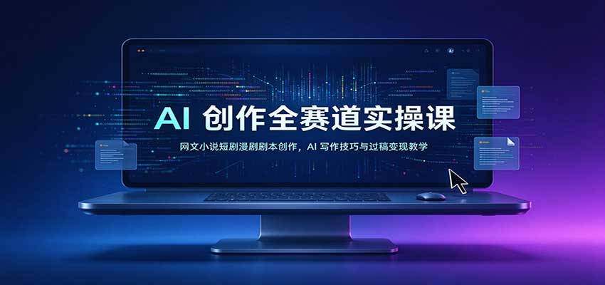 AI创作全赛道实操课:网文小说短剧漫剧剧本创作,AI写作技巧与过稿变现教学-网赚副业网