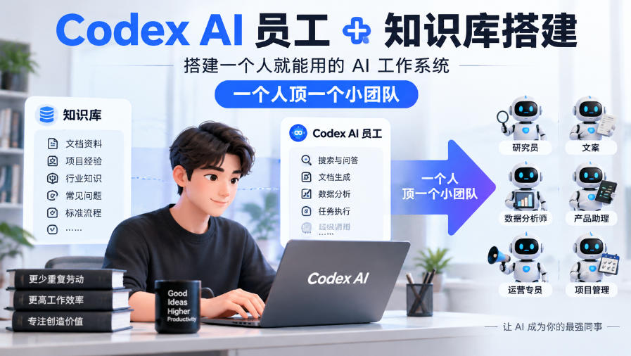 Codex AI员工+知识库搭建,搭建一个人就能用的AI工作系统,一个人顶一个小团队-网赚副业网