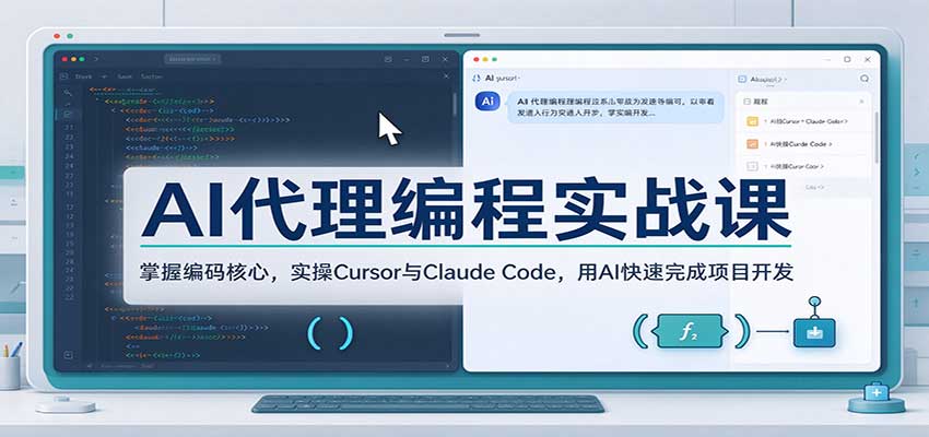 AI代理编程实战课:掌握编码核心,实操Cursor与Claude Code,用AI快速完成项目开发-网赚副业网