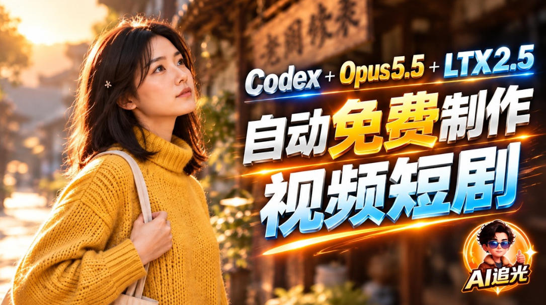 【无水印】Codex出图+免费LTX-2.5生成视频，Claude Opus 5.5全自动剪出1分钟情感短剧《停了的表》-网赚副业网