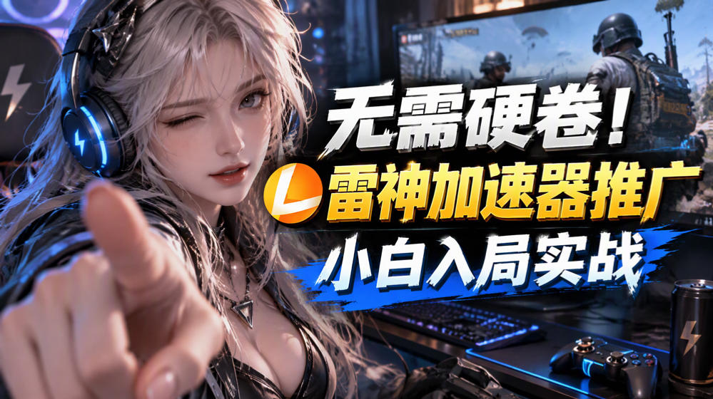 无需硬卷!雷神加速器推广,小白入局实战一天也能几十r-网赚副业网