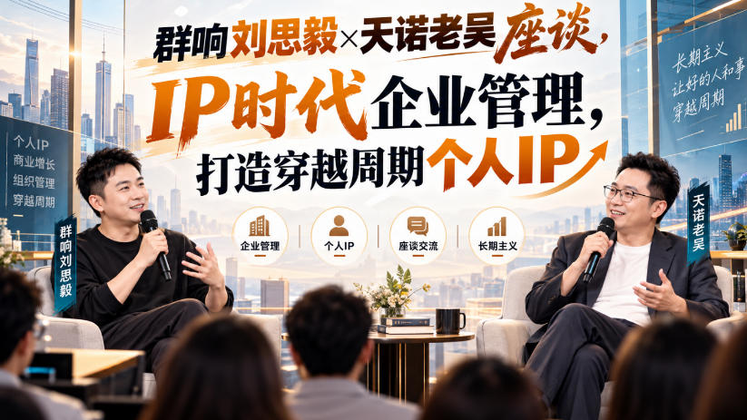 群响刘思毅×天诺老吴座谈,IP时代企业管理,打造穿越周期个人IP-网赚副业网