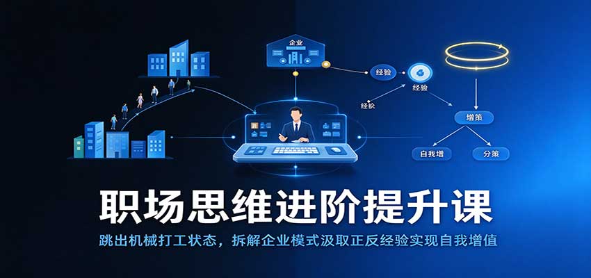 职场思维进阶提升:跳出机械打工状态,拆解企业模式汲取正反经验实现自我增值-网赚副业网