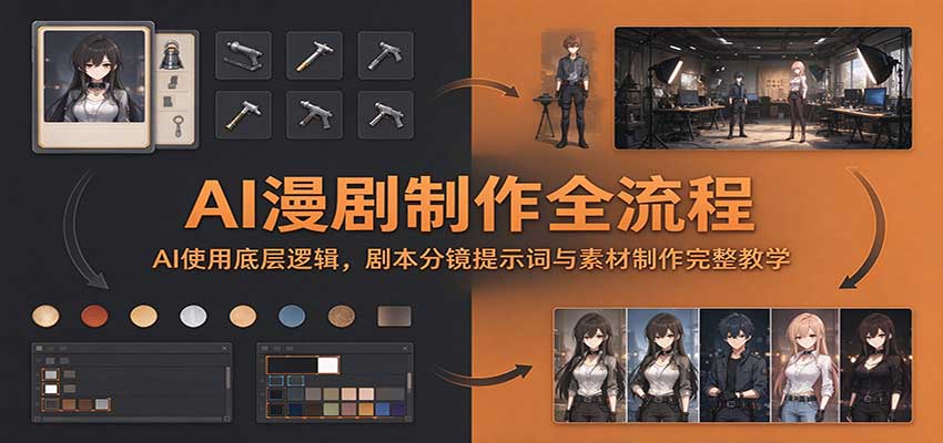 AI漫剧制作全流程：AI使用底层逻辑，剧本分镜提示词与素材制作完整教学-网赚副业网