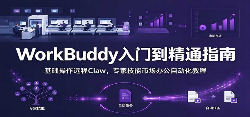 WorkBuddy从入门到精通手册:基础操作远程Claw,专家技能市场办公自动化教程-网赚副业网