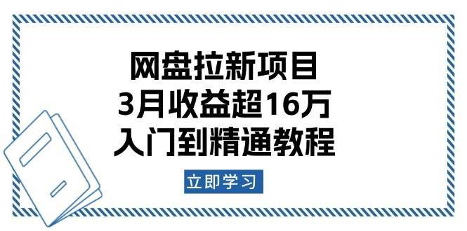 网盘拉新项目:3月收益超16万,入门到精通教程-网赚副业网