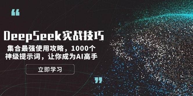 DeepSeek实战技巧:集合最强使用攻略,1000个神级提示词,让你成为AI高手-网赚副业网