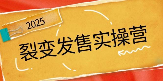 裂变发售实操营，全景解析裂变逻辑，打造动销新玩法，助力私域流量引爆-网赚副业网
