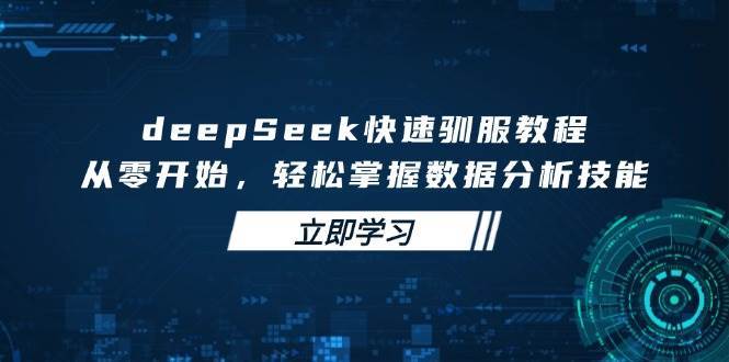 deepSeek快速驯服教程,从零开始,轻松掌握数据分析技能-网赚副业网