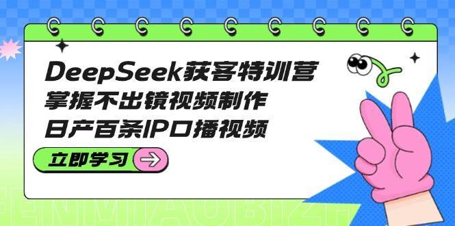 DeepSeek获客特训营:掌握不出镜视频制作,日产百条IP口播视频-网赚副业网