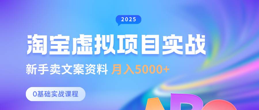 0基础淘宝虚拟项目垂直玩法,新手卖文案资料,月入5000+-网赚副业网