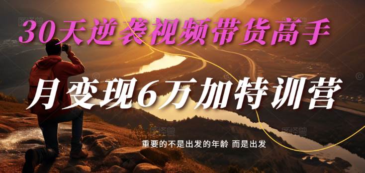2025视频带货30天逆袭视频带货高手,单月变现6万加特训营-网赚副业网