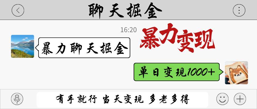 暴力聊天掘金 有手就行当天变现 多劳多得 单日变现1000+-网赚副业网