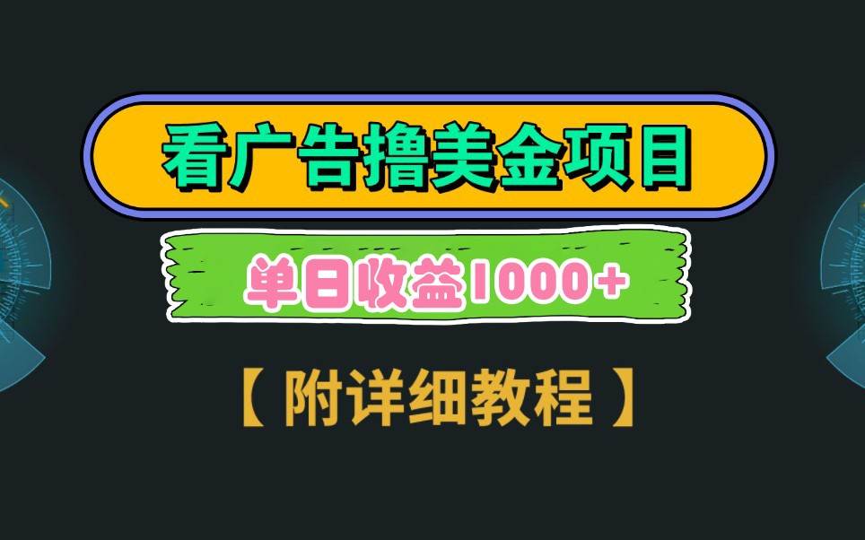 Google谷歌看广告撸美金,3分钟到账2.5美元,自撸拉新收益无上限,轻松日入1k+-网赚副业网