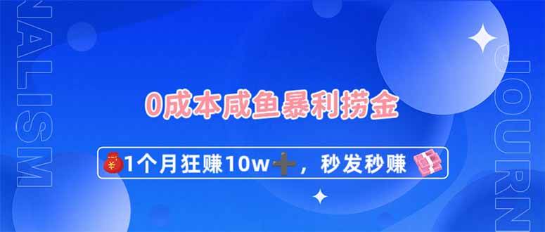 0成本闲鱼暴利捞金，1个月狂赚10W+，秒发秒赚新玩法-网赚副业网