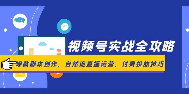 视频号实战全攻略，爆款脚本创作，自然流直播运营，付费投放技巧-网赚副业网