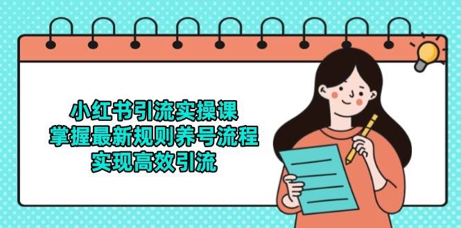 小红书引流实操课,掌握最新规则养号流程,实现高效引流-网赚副业网