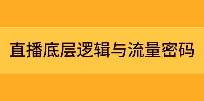 直播底层逻辑与流量密码:定位模型+案例拆解,急速流承接与数据优化全攻略-网赚副业网