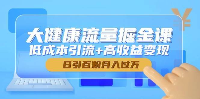 大健康流量掘金课,低成本引流+高收益变现,日引百粉月入过万-网赚副业网