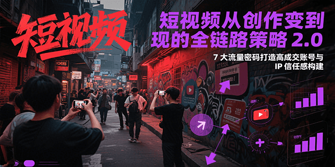 短视频从创作到变现的全链路策略2.0,7大流量密码构建IP信任感打造高成交账号-网赚副业网