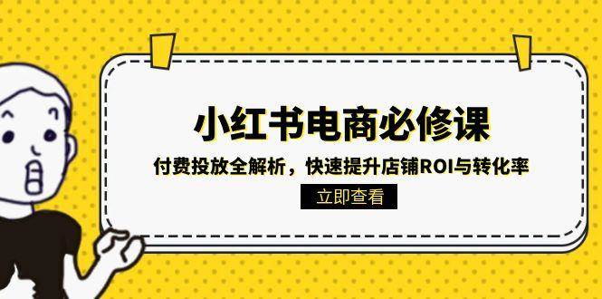 小红书电商必修课:付费投放全解析,快速提升店铺ROI与转化率-网赚副业网