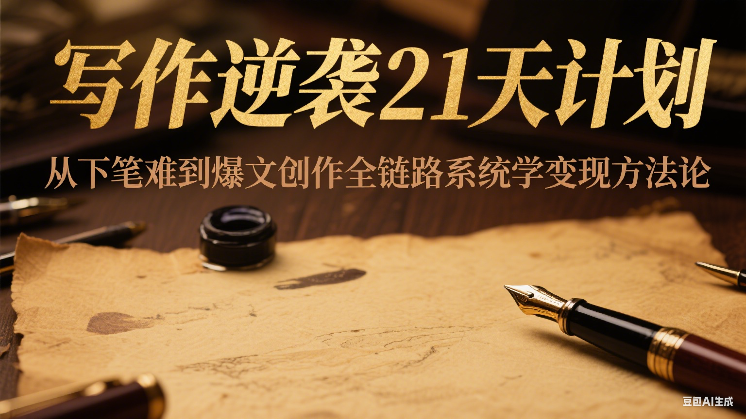 写作逆袭21天计划:从下笔难到爆文创作全链路系统学变现方法论-网赚副业网