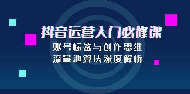 抖音运营入门必修课,账号标签与创作思维,流量池算法深度解析-网赚副业网