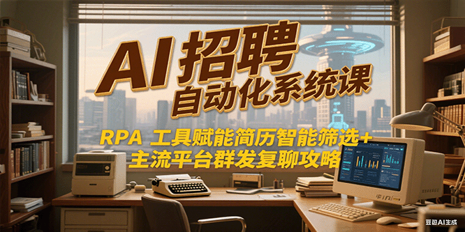 AI招聘自动化系统课,RPA工具赋能简历智能筛选+主流平台群发复聊全攻略-网赚副业网