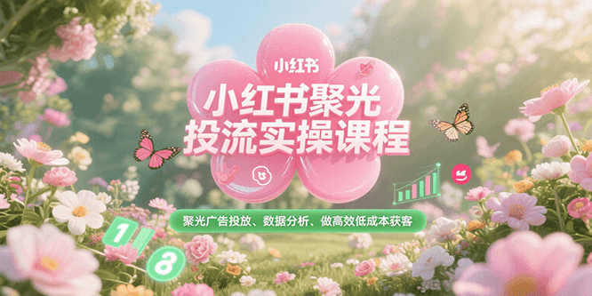 小红书聚光投流实操课程,聚光广告投放、数据分析、做高效低成本获客-网赚副业网