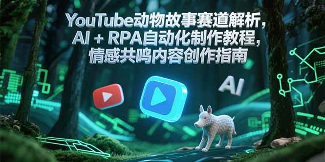 YouTube动物故事赛道解析,AI+RPA自动化制作教程,情感共鸣内容创作指南-网赚副业网