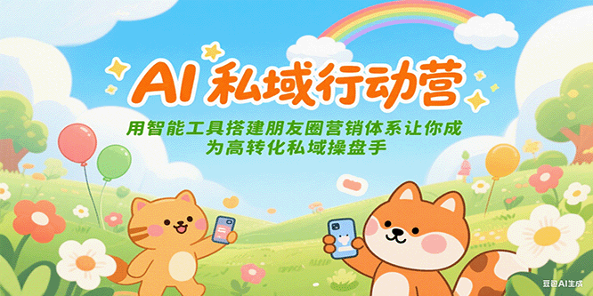 AI私域行动营:用智能工具搭建朋友圈营销体系让你成为高转化私域操盘手-网赚副业网