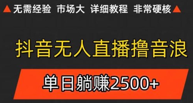 抖音无人直播6.0 简单无脑可矩阵 每天两小时轻松躺赚500+-网赚副业网