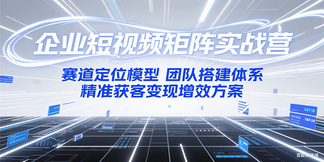 企业短视频矩阵实战营:赛道定位模型+团队搭建体系+精准获客变现增效方案-网赚副业网