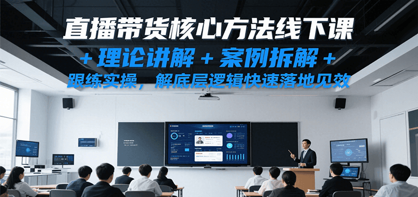 直播带货核心方法线下课,理论讲解+案例拆解+跟练实操,解底层逻辑快速落地见效-网赚副业网