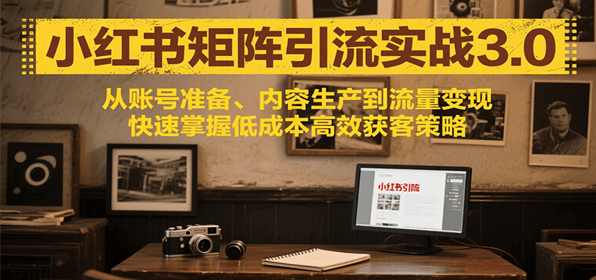 小红书矩阵引流3.0,从账号准备、内容生产到流量变现,快速掌握低成本高效获客策略-网赚副业网