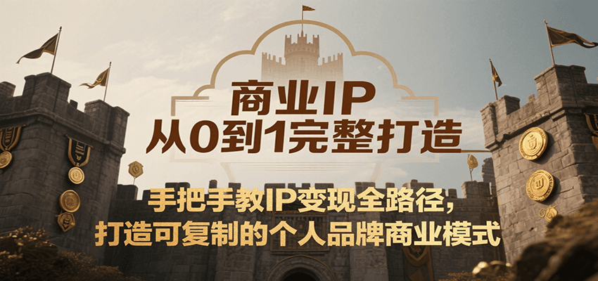 商业IP从0到1完整打造,手把手教IP变现全路径,打造可复制的个人品牌商业模式-网赚副业网