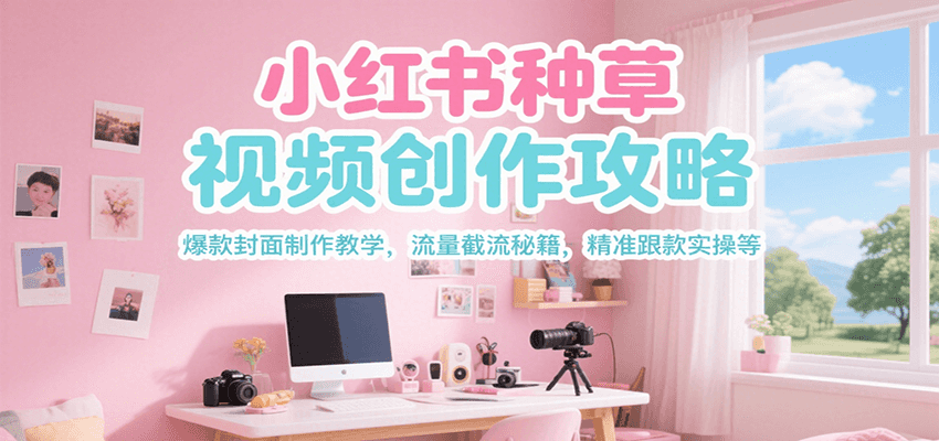 小红书种草视频创作攻略,爆款封面制作教学 ,流量截流秘籍 ,精准跟款实操等-网赚副业网
