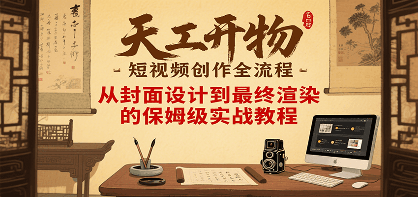 天工开物短视频创作全流程,从封面设计到最终渲染的保姆级实战教程-网赚副业网