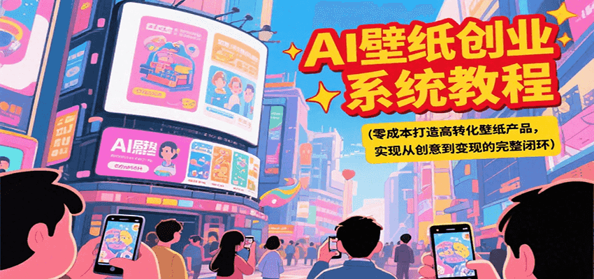 AI壁纸创业系统教程,零成本打造高转化壁纸产品,实现从创意到变现的完整闭环-网赚副业网