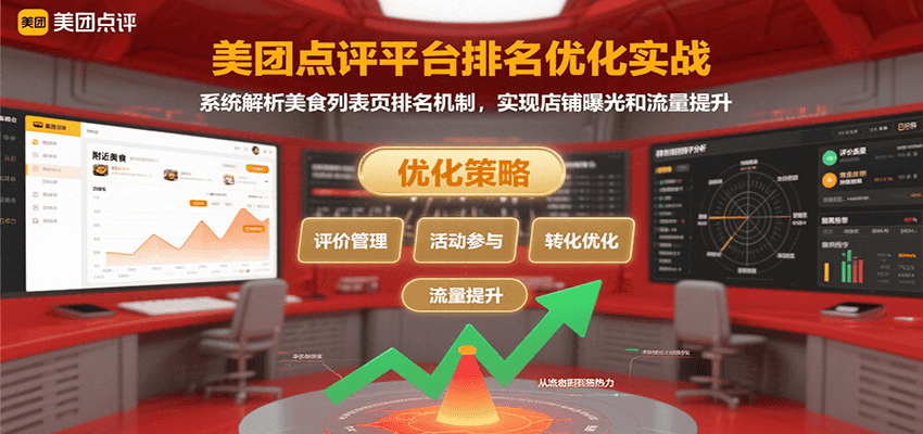 美团点评平台排名优化实战,系统解析美食列表页排名机制,实现店铺曝光和流量提升-网赚副业网