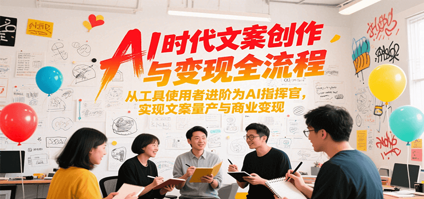 AI时代文案创作与变现全流程,从工具使用者进阶为AI指挥官,实现文案量产与商业变现-网赚副业网